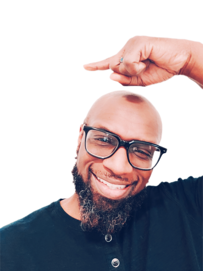 Dwayne Miller pointing upward